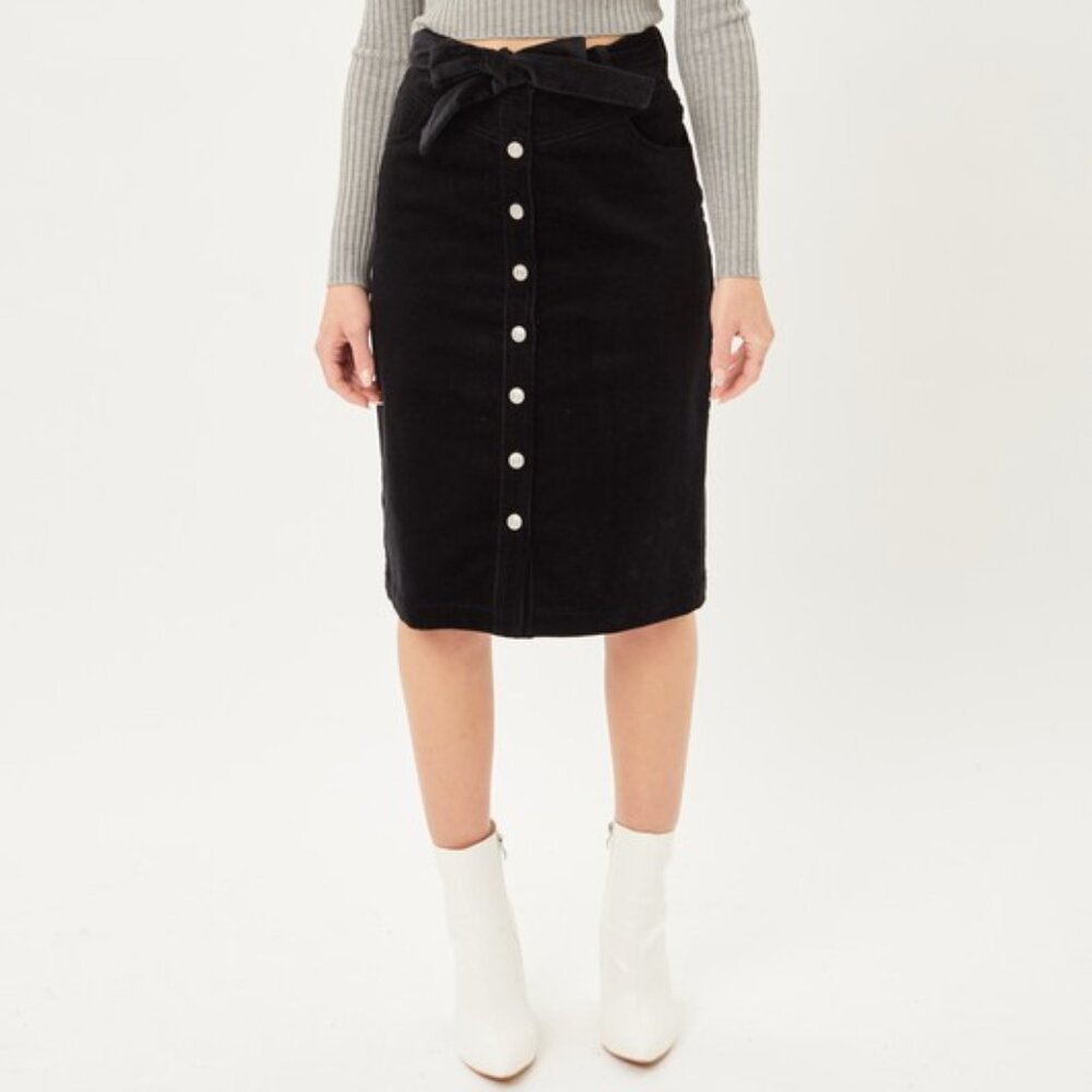 Mid-length Corduroy Pencil Skirt